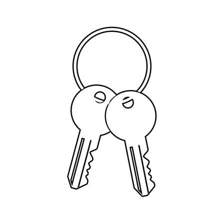 black Keychain icon. vector key symbol. vector lock symbol. protection and security sign vectorのイラスト素材