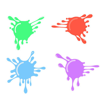 set of colored blots on the white background. vector illustration epsのイラスト素材
