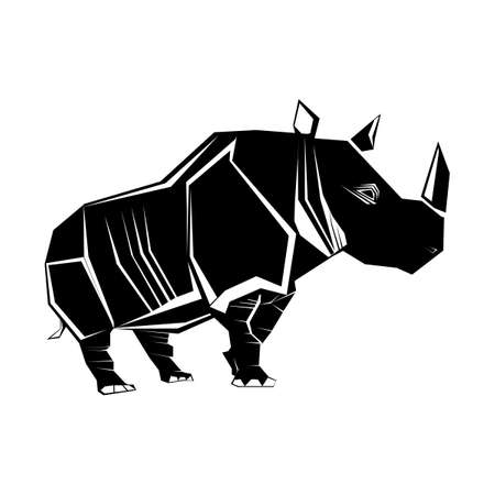silhouette of Rhinoceros isolated on white background. vector illustration epsのイラスト素材