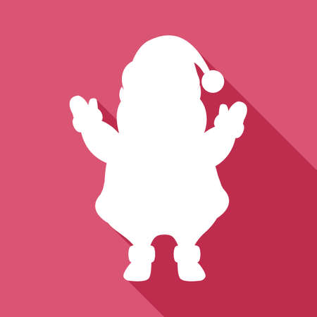 santa claus icon with long shadow. white santa claus logo. vector illustration epsのイラスト素材