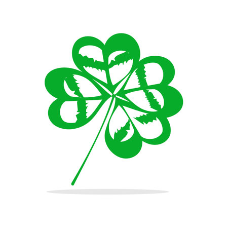 leaf clover icon. green icon isolated on white background. vectorのイラスト素材