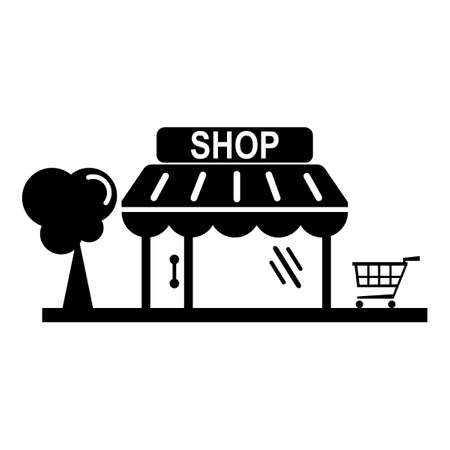 shop symbol. store icon isolated on white background vector illustration epsのイラスト素材