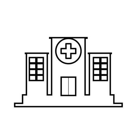 Hospital icon isolated on white background. Medical building symbol vectorのイラスト素材