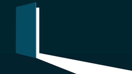 Open door. Symbol of new career. opportunities. business ventures and initiative. Business conceptのイラスト素材