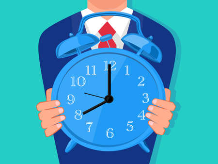A business man with a watch Vector illustration