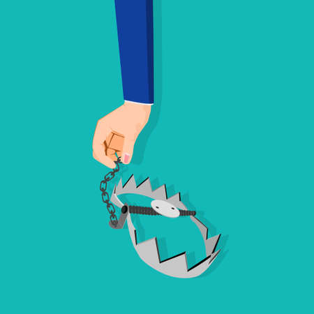 Businessmen hold a trap. Business trap concept vectorのイラスト素材