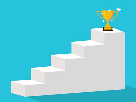 The ladder to the trophy of success. Vector illustrationのイラスト素材