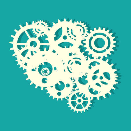 Gear mechanism abstract isolated on background. vector illustrationのイラスト素材