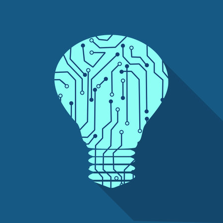 Light bulb idea pattern circuit board icon. vector illustration fileのイラスト素材