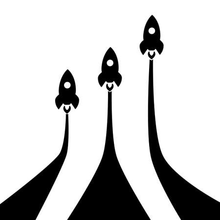 The rocket is soaring. Initiation and leadership ideas. vector illustrationのイラスト素材