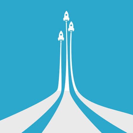 The rocket is soaring. Initiation and leadership ideas. vector illustrationのイラスト素材