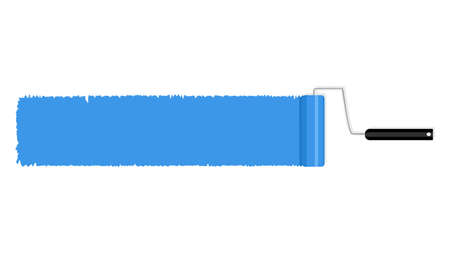 Paint Roller isolated on white background. paint roller with painted marking colored vectorのイラスト素材