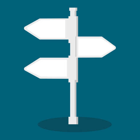 Arrow signs indicating the direction of the road. vector illustrationのイラスト素材