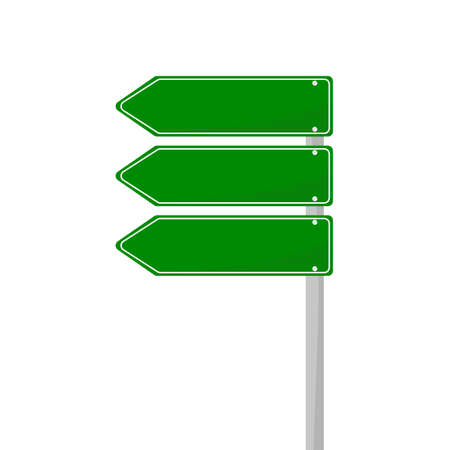 road sign isolated on a background. green traffic sign illustrationのイラスト素材