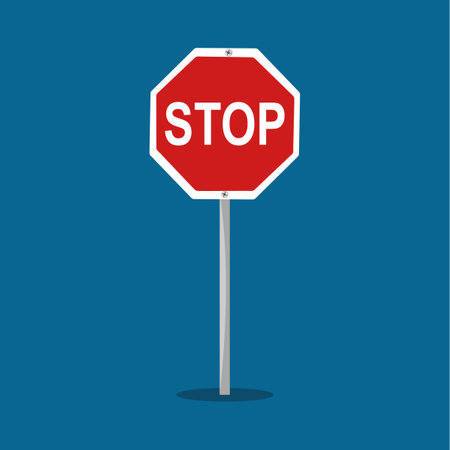 Stop sign icon isolated on background. vector illustrationのイラスト素材