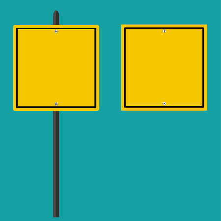 Road signs isolated on the background. Yellow road sign. vector illustrationのイラスト素材