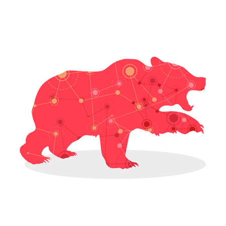 bear market represent stock market crash or down trend investment. investment vector illustrationのイラスト素材