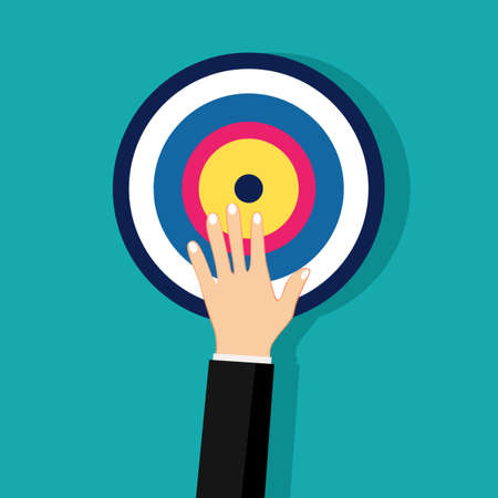 Businessmen are seizing goals. Ideas for achieving business and financial goals. vectorのイラスト素材