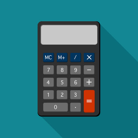 Calculator isolated on background With Long Shadow. finance concept Vector Illustrationのイラスト素材