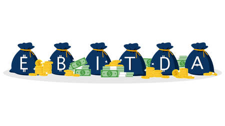 Ebitda. Money Division. Business and Finance concept. Profit Management Investment. vector illustrationのイラスト素材