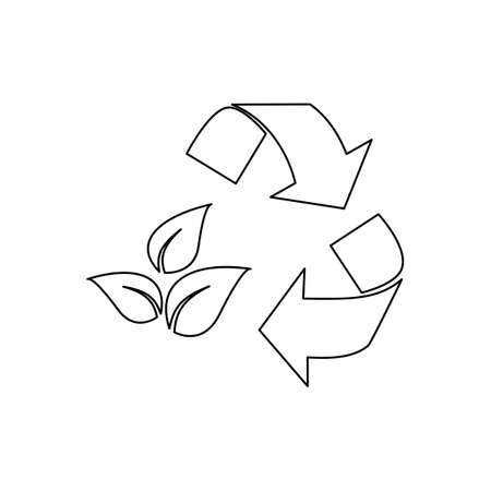 Recycle icon. leaf icon isolated on white background. recycle concept. vector illustrationのイラスト素材