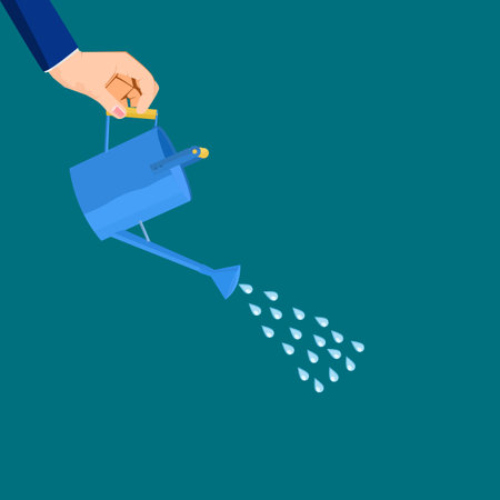 Businessman watering plants. The concept of growth. business vectorのイラスト素材