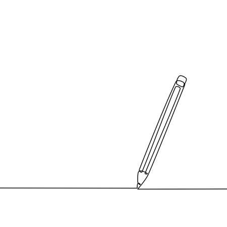 Draw a separate pencil continuous line on the background. Creative concept. Draw vector illustrationのイラスト素材