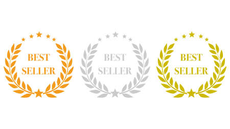 Laurel wreath icon set. Awards logo isolated on background. vectorのイラスト素材