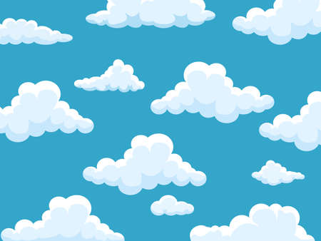 cloud on a blue sky back ground. cloud vector illustrationのイラスト素材