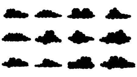 Cloud silhouette collection. isolated on a white background. vectorのイラスト素材
