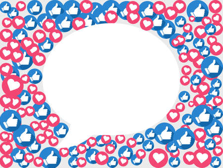 Like and heart icons. social network concept design elements for web. vector