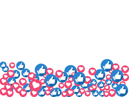 Like and heart icons. social network concept design elements for web. vectorのイラスト素材