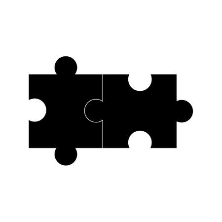 Flat piece jigsaw. Two part jigsaw puzzle. business concept vector illustrationのイラスト素材