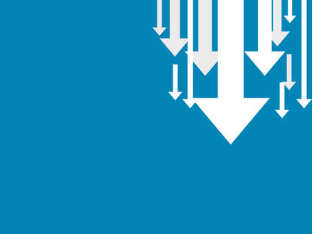 Many arrows pointing down. Crisis concept. arrows Vector illustrationのイラスト素材