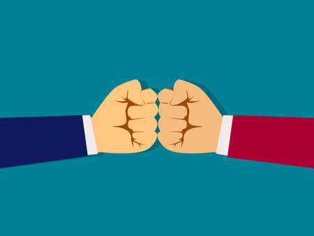 Fight each other. Punches collide. vectorのイラスト素材
