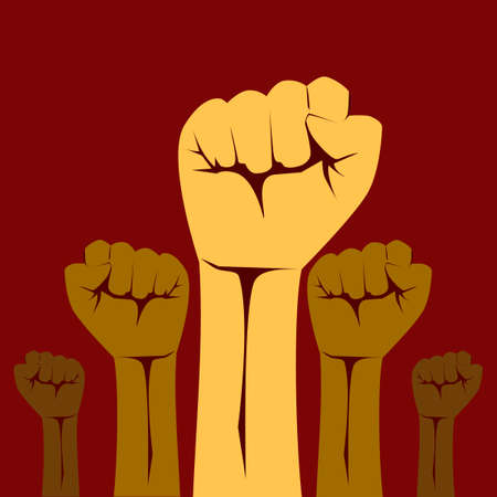 Raise your fist in protest. Revolutionary hand. Vectorのイラスト素材
