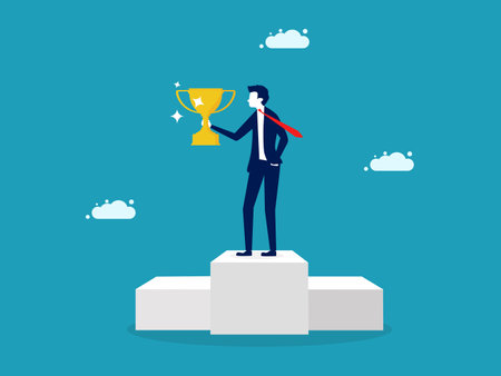 Business winner or success. the winner receives the prize. vectorのイラスト素材