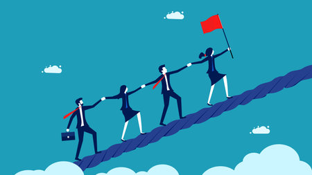 teamwork and success business people work together for success. business concept vector illustrationのイラスト素材