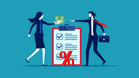 Credit business. Businessman business people approve money. business concept vector illustrationのイラスト素材