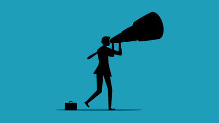 Excellent vision. The vision of a successful businessman. business concept black silhouette vectorのイラスト素材