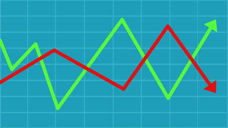 Stock market fluctuates. Unstable economic stock chart. vector illustration eps