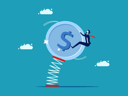 Currency volatility. Currency control efficiency. business concept vector illustrationのイラスト素材