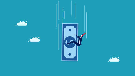 Bankruptcy and accidental loss of money. Failure of financial problemsのイラスト素材