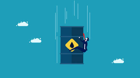 Crisis oil market. The price of oil goes down. Reducing the cost of hydrocarbons vectorのイラスト素材