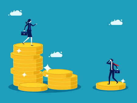 Financial inequality. Rich and poor with different salaries. business concept vector illustrationのイラスト素材