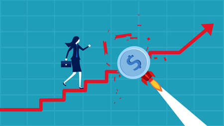 Inflation or high costs. The financial crisis prevented profits from growing. business concept vectorのイラスト素材