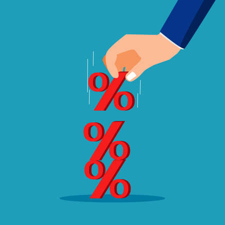 Interest rate hike. Financial and investment concepts. vector illustration epsのイラスト素材