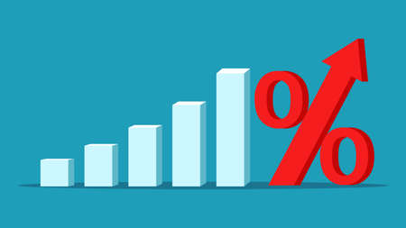 interest rate increase. Financial and investment concepts. vector illustration epsのイラスト素材