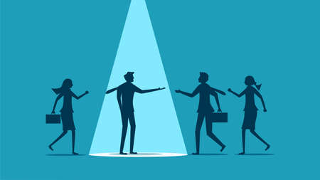 Businessman in the spotlight. Stand out from others. business concept vectorのイラスト素材