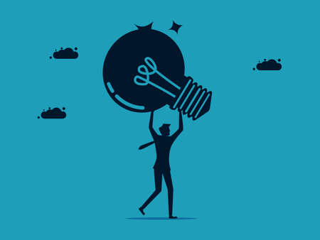 Discover new business ideas. Leader of new ideas and innovations. business concept vectorのイラスト素材
